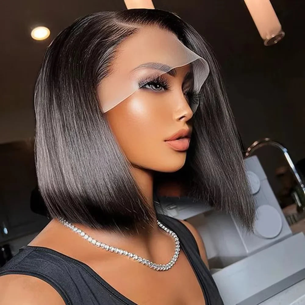 2026 New 4x4 13x4 Lace Front  Bone Straight Wigs Cheap Short Bob Wig Brazilian Preplucked Lace Frontal Wigs 100%