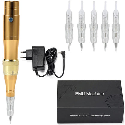 Tattoo Machine PMU Pen Professional Permanent Makeup Microblading Eyebrow Eyeliner Lip Beauty Tattoo Cartridge Needle Supplies