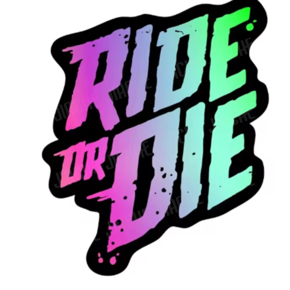 1PC RIDE or DIE Bicycle Frame Stickers DIY Mountain Bike Waterproof Vinyl Decals for Bicycle Decorative Motorcycle Trims