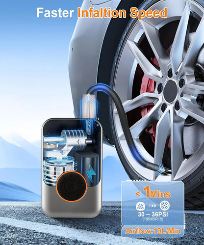 150 PSI Cordless Tire Inflator, Mini Portable Air Compressor with Digital Display & LED Light for Car Motorcycle Bicycle Balls