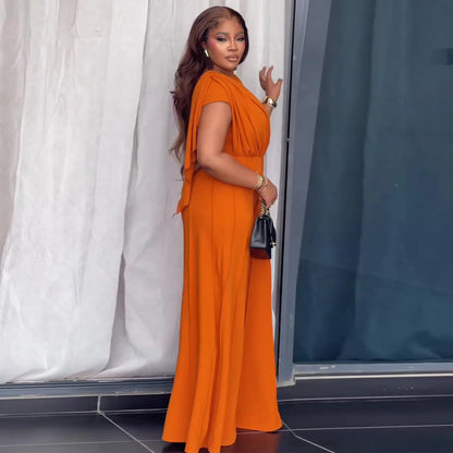 Women Shirrring Jumpsuits Mini Lenth Jumpsuit Short Sleeves V Neck Top High Waist Wide Leg Pants Casual Loose Fit 2026 Summer