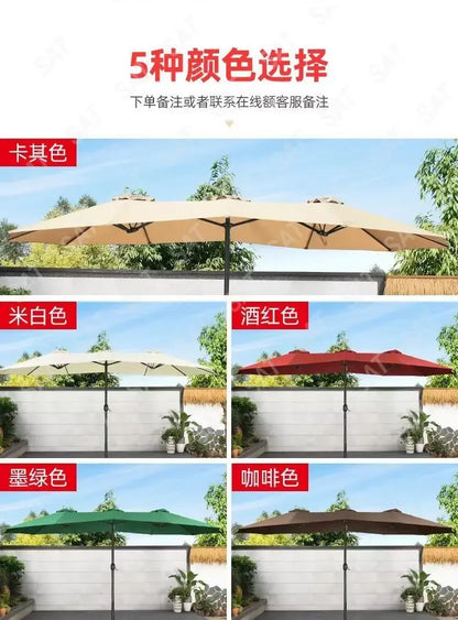 -Three-headed Parasol Outdoor Courtyard Leisure Umbrella With Big Umbrella Set Outside And Big Umbrella Stall Outdoor Garden