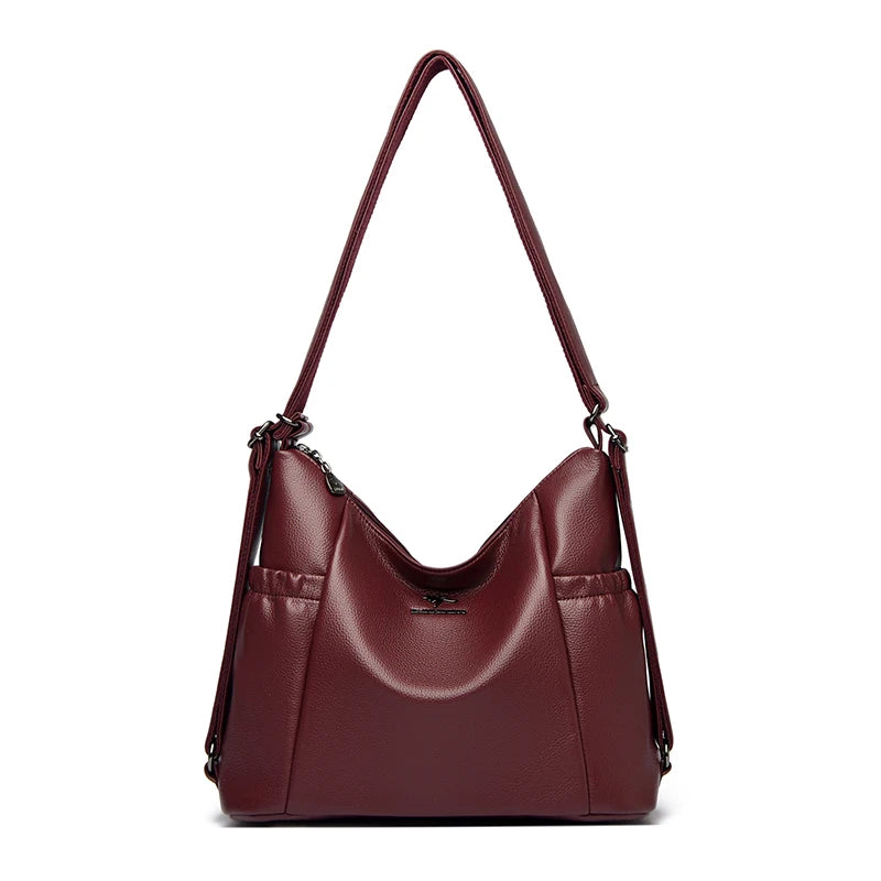 High Quality Soft Pu Leather Shoulder Bags for Women Women Bags Luxury Designer Multifunction Travel BackPack Commuter Handbags