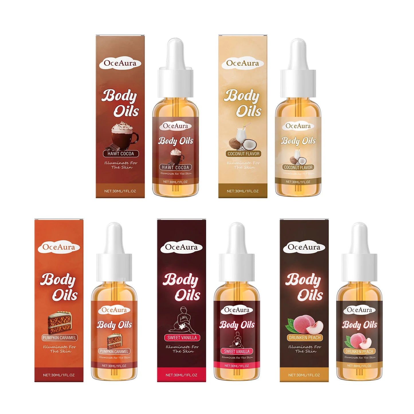 Vanilla Body Oil Improve Dryness Skin Increase Elasticity Relieve Roughness Hyaluronic Acid Body Oil Quick-Absorb Skin Care