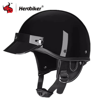 Motorcycle Half Helmet Vintage Motorbike Helmets Men Women Unisex Scooter Four Seasons Helmet Motocross Open Face Helmet S-XL