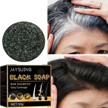 Magic White Hair to Black Shampoo Dye Soap Natural Color Soap Restore Gray Beard Cover Gray Hair Dye Hair Fixing Shampoo