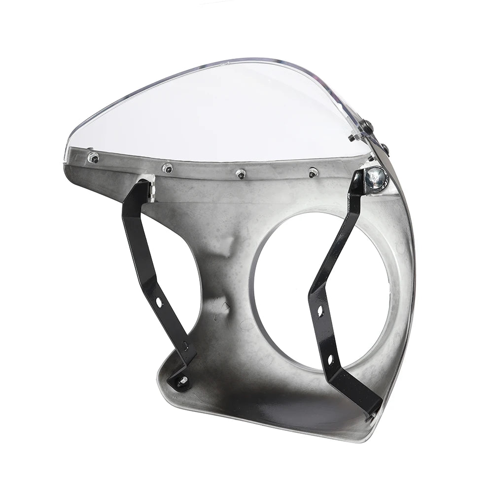 Motorcycle Red/White Front Headlight Fairing Windshield For Cafe Racer Honda Universal 7inch/16.5~18cm Retro Headlamp Windscreen