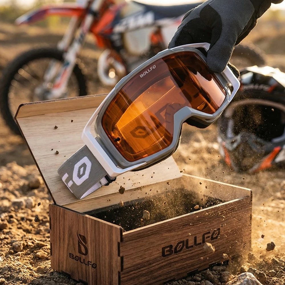 Youth MX Goggles with Tearoffs Windproof Motocross Glasses Men Dual-Cycle Defogging UV400 Protection Dirt Bike Enduro Goggles