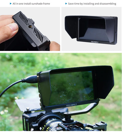 FEELWORLD FW568S 6 Inch 1920X1080 IPS FHD LCD Panel On Camera Field  Monitor 3G SDI 4KHDMI Input Output  for Youtube Gimbal Rig