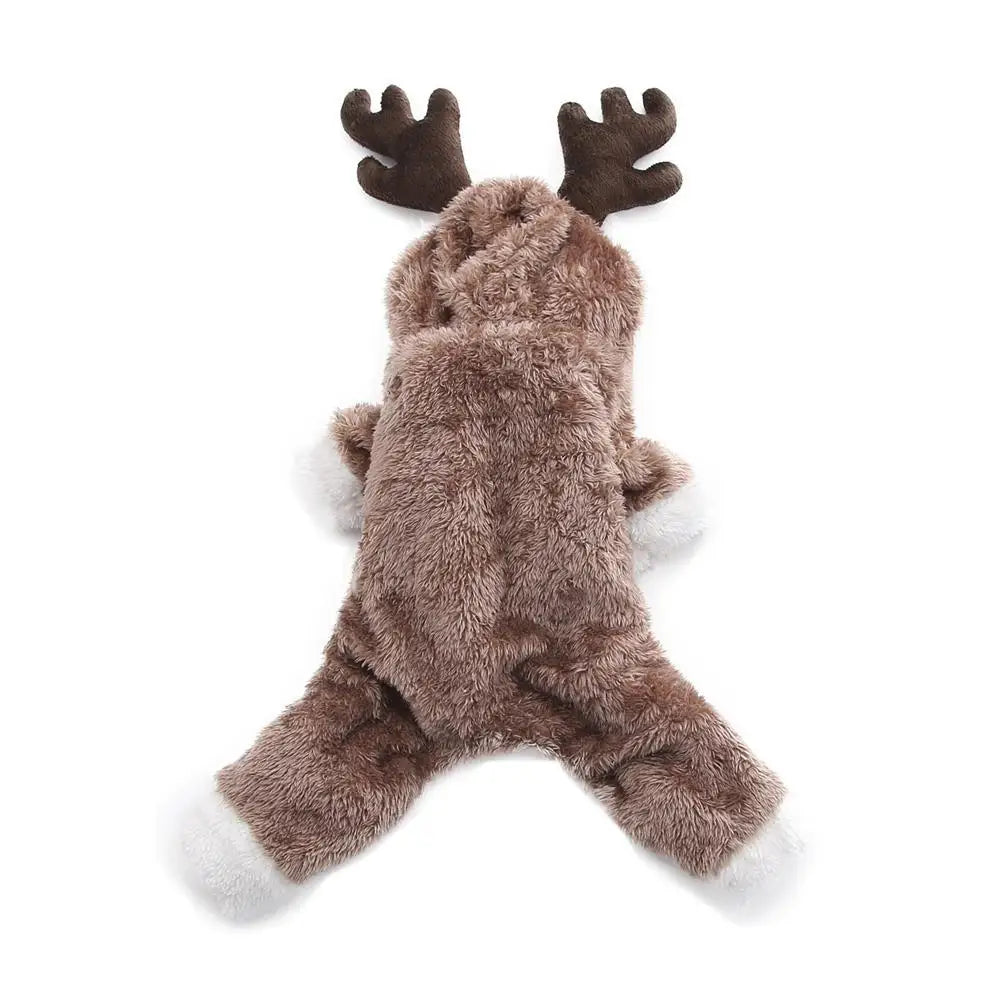 Christmas Elk Costume Winter Warm Dog Clothes For Small Medium Dogs Cat Suit Pet Jumpsuit Coat Chihuahua French Bulldog Outfit