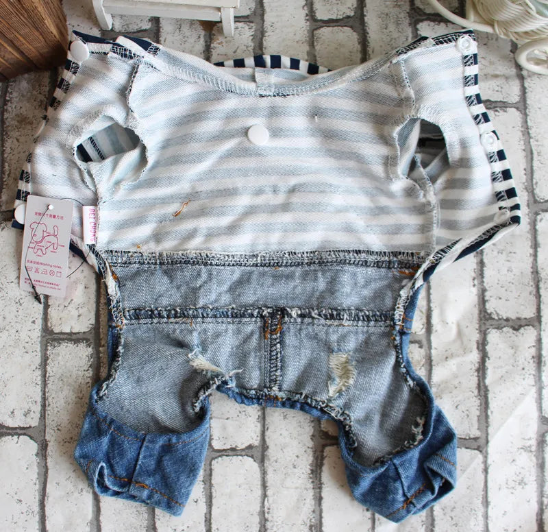 Dog Denim Overalls Puppy Jean Small Dog Costumes Pet Jean Jumpsuit Shirts Pants One-piece Outfits for Small medium Dogs
