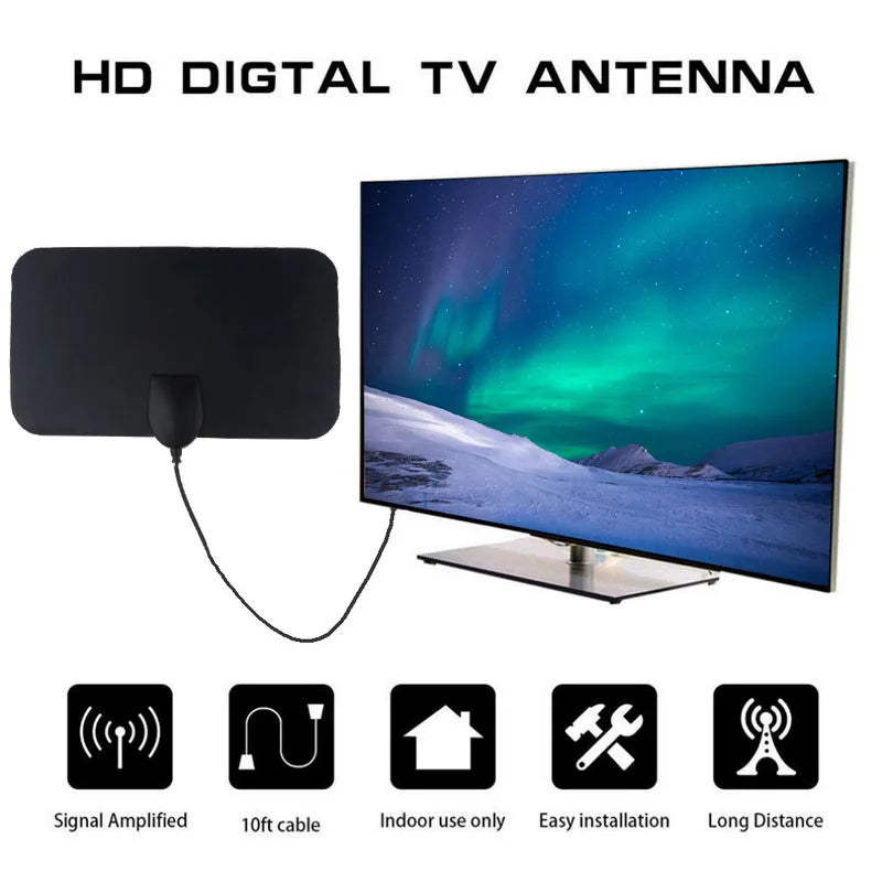 1080P TV Antenna For Global Digital 4K TV DVB-T2 Booster HDTV For RV outdoor Car antenna Indoor Smart TV EU Plug