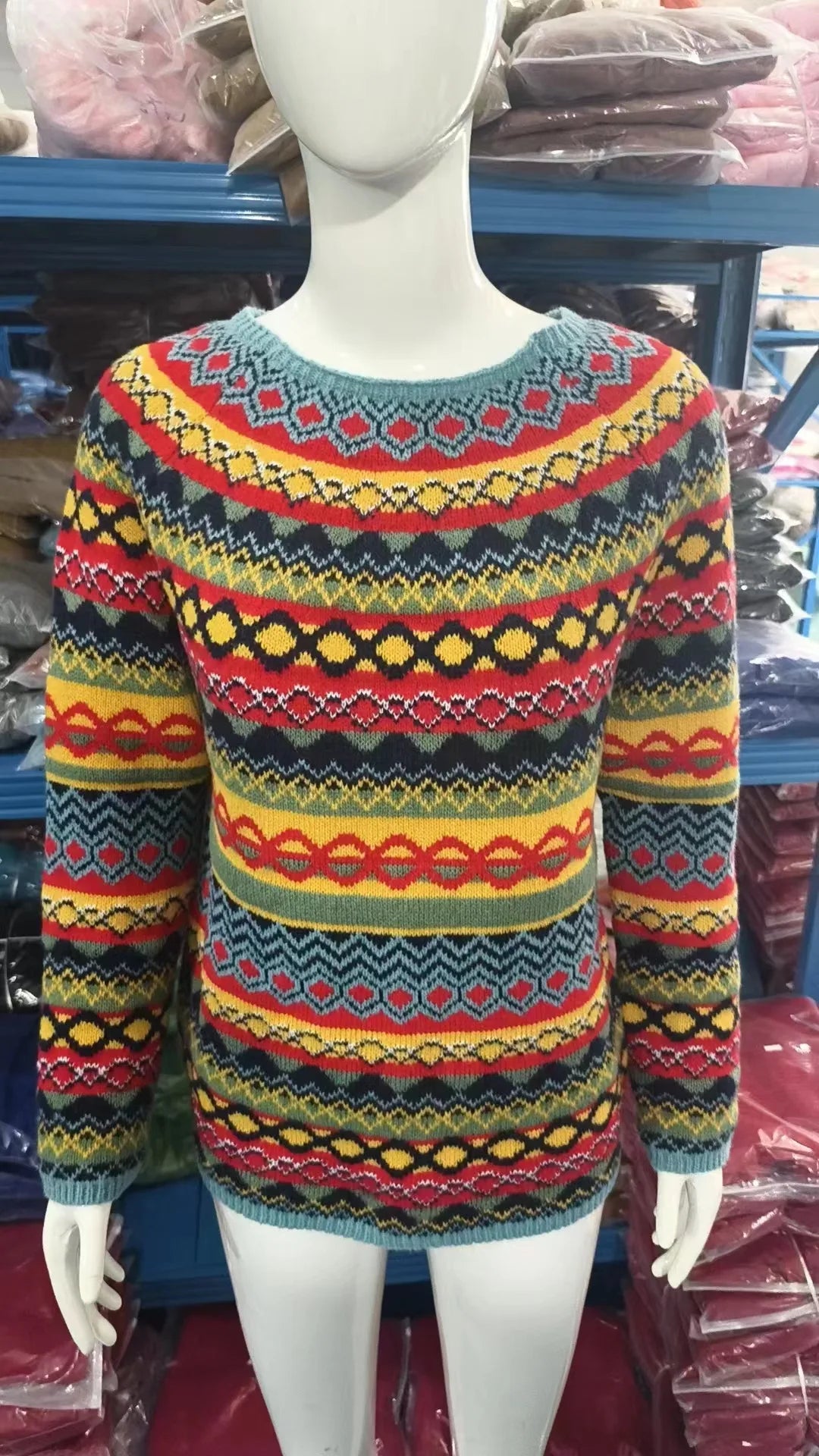 2025 Spring Knitted Women Sweater Print O-neck Long Sleeve Casual Loose Sweaters Female Winter Elegant Trendy Ladies Clothes
