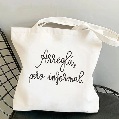 Spanish Women Shoulder Bag Graphic Harajuku Shopper Bags Large Capacity Canvas Tote Handbag No Zipper Eco Casual Girl Handbags