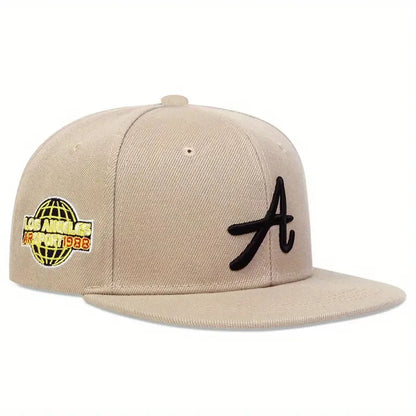 Casual hip-hop punk letter embroidered flat-brimmed baseball cap, sun protection and breathable, ideal for gift-giving
