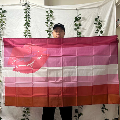 Lesbian flag 3x5fts 90x150cm polyester LGBT Lesbian pride Flag hanging banner for home decoration