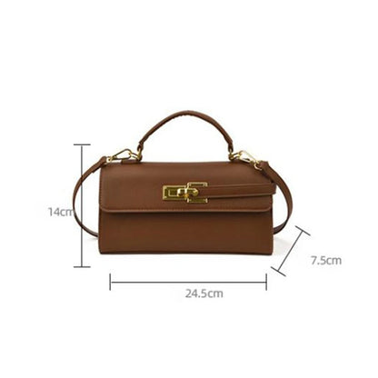 Women's Brand Luxury Lock Bag Retro Trendy Crossbody Bag Large Capacity Square Handbag Flip-top Commuter Bag Casual Shoulder Bag