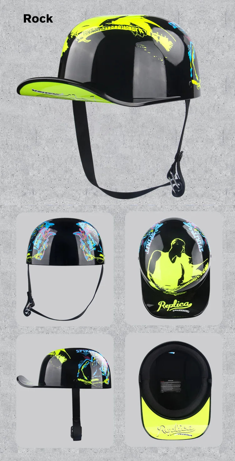 2023 NEW Gourd Baseball Cap Special Motorcycle Off-road Vehicle Battery Car Helmet Suitable For Men And Women Handsome Novel