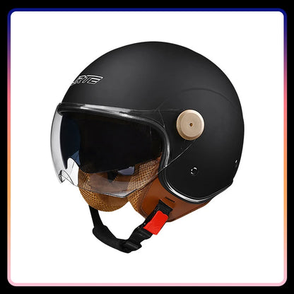 Daul Lens Open Face Motorcycle Helmets Retro Vintage Moto Jet Helmet Men Women DOT Unisex 3/4 Open Half Helm Cascos Para Motos