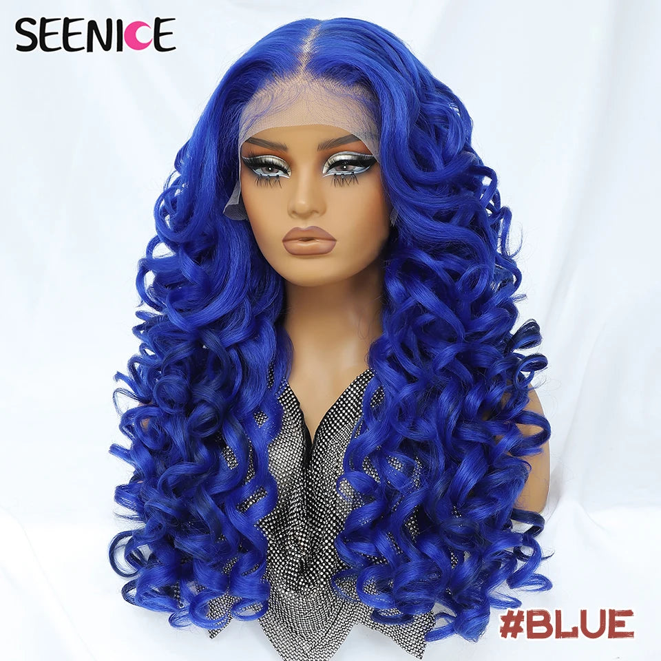 24Inch Latisha Synthetic Lace Front Wigs For Women Curly Afro Lace Wigs Black Blonde Orange 13X4.5X1 Cosplay Hair Daily Use