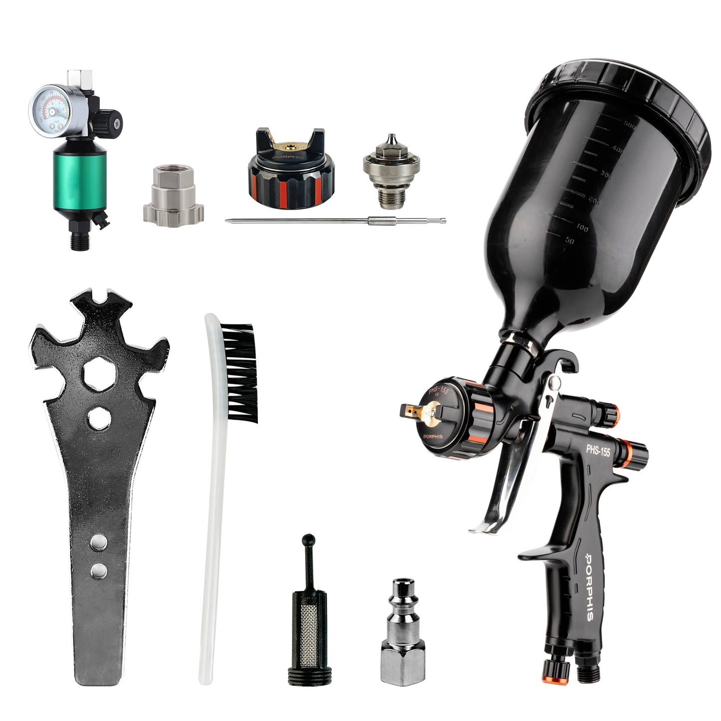 Original PORPHIS MP PHS-155 Paint Spray Gun Professional Automotive Paint Gun For Car Painting Repair Spray Gun Pneumatic tool