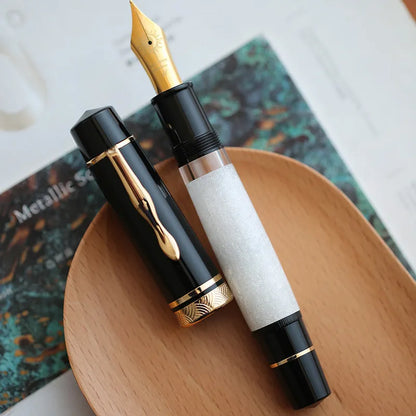 MAJOHN P139 High Quality Fountain Pen Piston Filler Resin Body Ebonite Feed Size 8 40 Nib Rotating Cap Postable Office Gift