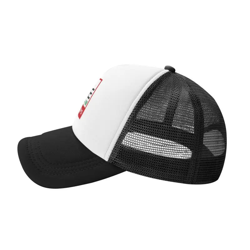 UAE Road Vehicle Print Mesh Baseball Cap Summer Breathable Sun Visor Hats Unisex Adjustable Snapback Caps Adults Trucker Hat