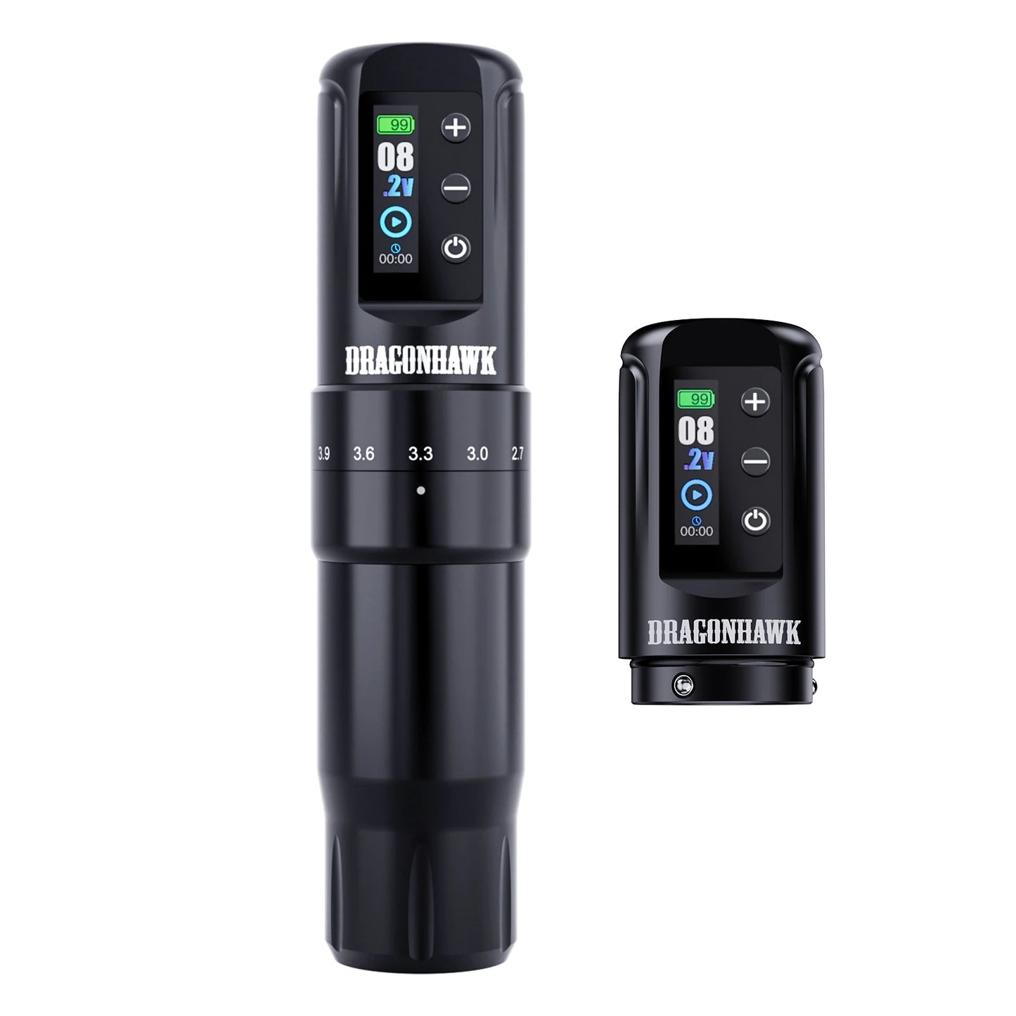 Dragonhawk Wireless Tattoo Machine 7 Strokes Length Power By Mcore-A3 Wireless Wire Battery RCA  Pen Rotary Gun Supplies