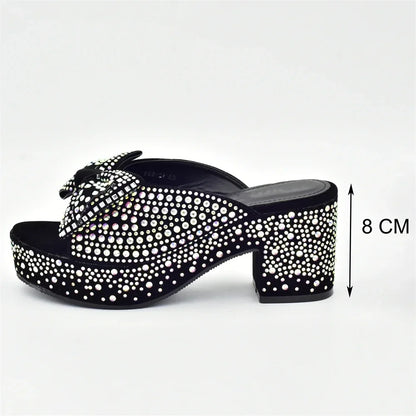 New Arrival Shoes and Bags Set for Women 2025 Women Shoe and Bag Set Decorated with Rhinestone Elegant Woman Heeled Pumps