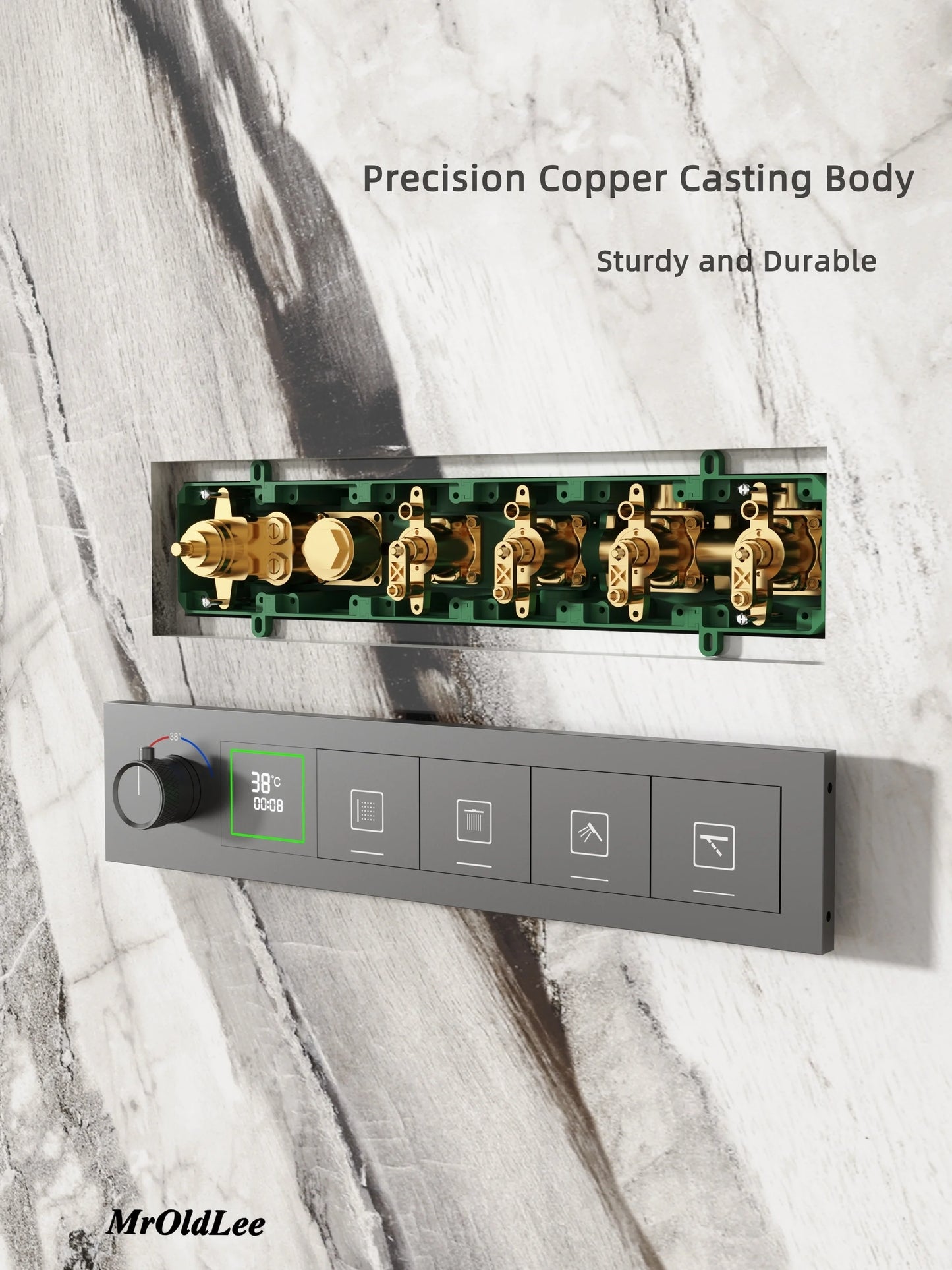 Shower System Set 2025 in Wall Mount With Thermostatic Multi-Function Mixer Rainfall For Showering Luxury Bathroom Smart Home