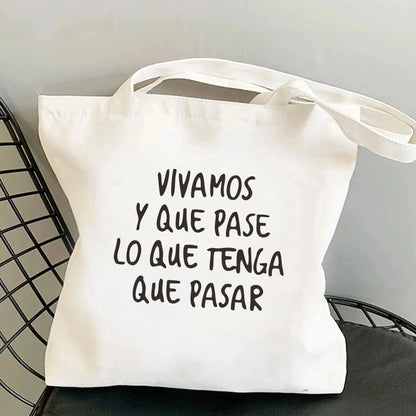 Spanish Women Shoulder Bag Graphic Harajuku Shopper Bags Large Capacity Canvas Tote Handbag No Zipper Eco Casual Girl Handbags