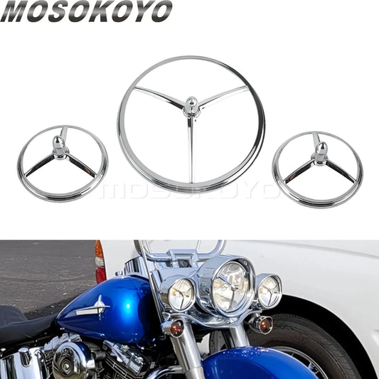 Motorcycle Accessories Bullet Headlight Trim Cover Tri Bar 4.5" 7" Headlamp Trim For Harley Heritage Fat Boy Softail Touring