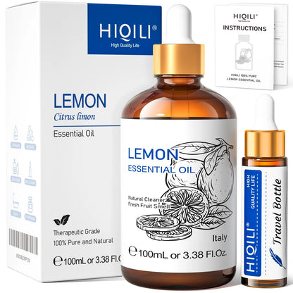HIQILI Essential Oil Rose Geranium Lavanda Citronela Tea Tree vanille Body Oil Face Skin Care Massage 100ML/3.38fl.oz