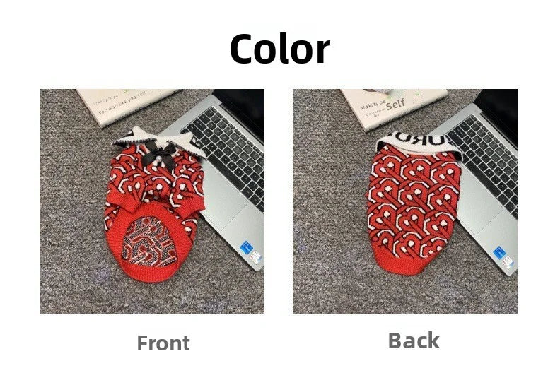 New Pet  Knitted Clothes Dog Cat New Sweater Trendy Cool Knitted Collar Red Clothes German Schnauzer Bibi Bear Fighting