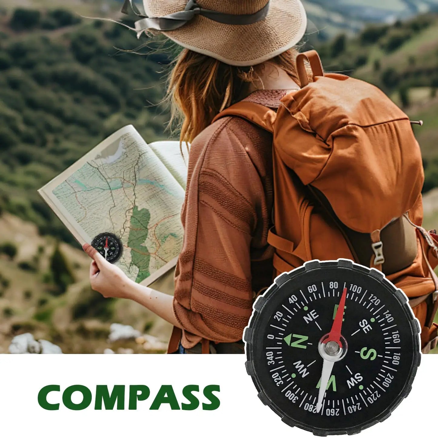 Compass Camping Waterproof Exploration Gears Sighting Compasses Mountaineering for Survival Traveling Mountaineering Boating