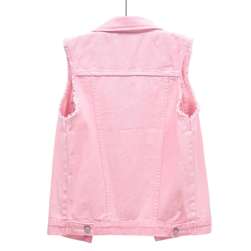 Coats Fashion Clothes Casual Vintage Elegant Sleeveless Denim Vest for Women Jacket Spring Streetwear Women Clothing Autumn