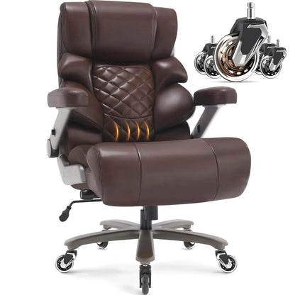 700lbs Big and Tall Office Chair-Large Computer Chair with Adjustable Lumbar Support 3D Flip Arms Plus Size Wheels,, Customized
