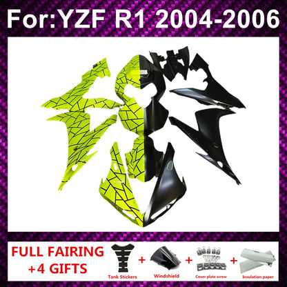 Motorcycle Fairing Kit ABS Plastic Body Injection Fairings Bodywork Bodykits For  R1 YZF1000 YZFR1 YZF-R1 2004 2005 2006