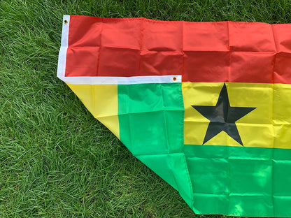 SKY FLAG Ghana Flag 150x90cm High Quality Polyester Hanging Ghana National Flags Double Sided Printed Ghana Flag Banner