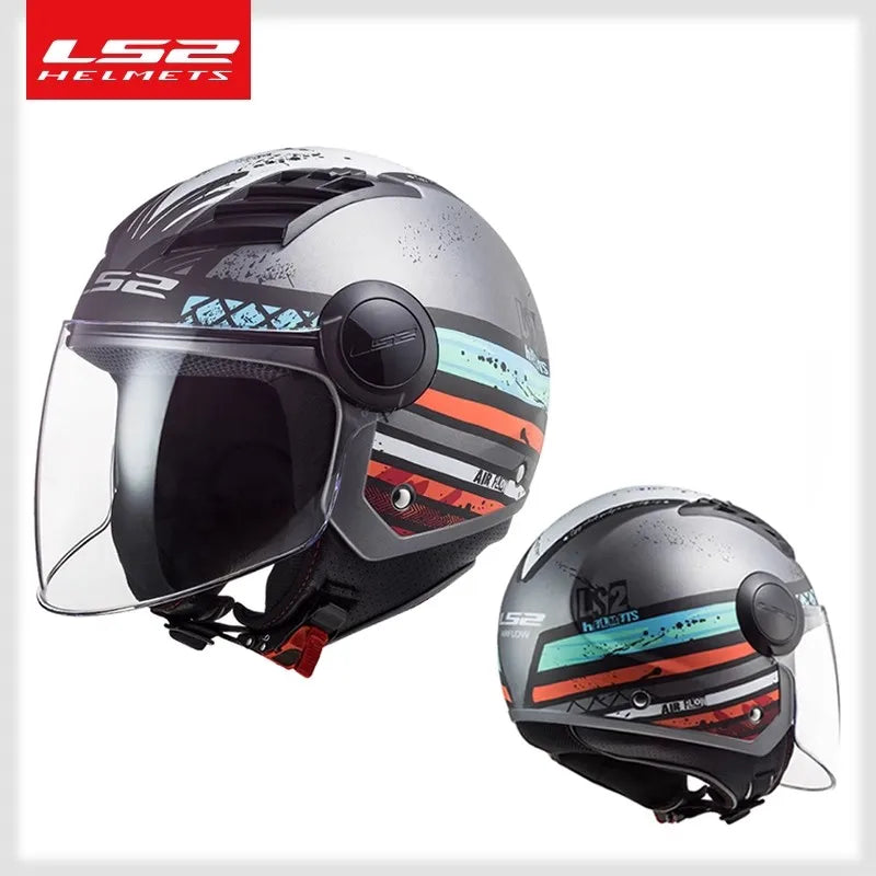 Original LS2 OF562 Casco Motorcycle 3/4 Open Face Ls2 Cascos Para Moto E-BIKE Helmet Electric Scooter Helmet of562 Capacete Moto