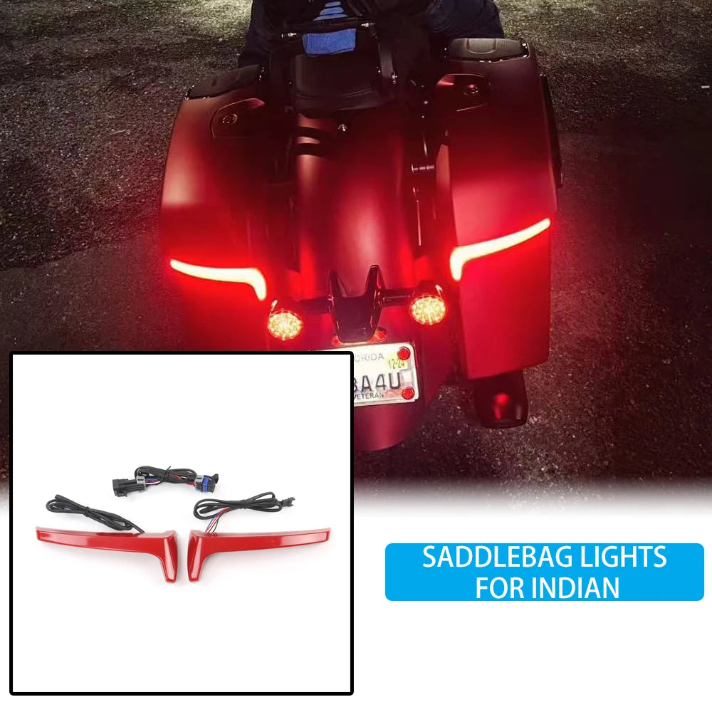 For Indian Challenger  Motorcycle Led Saddlebag Brake Flowing Turn Signal Accent Light