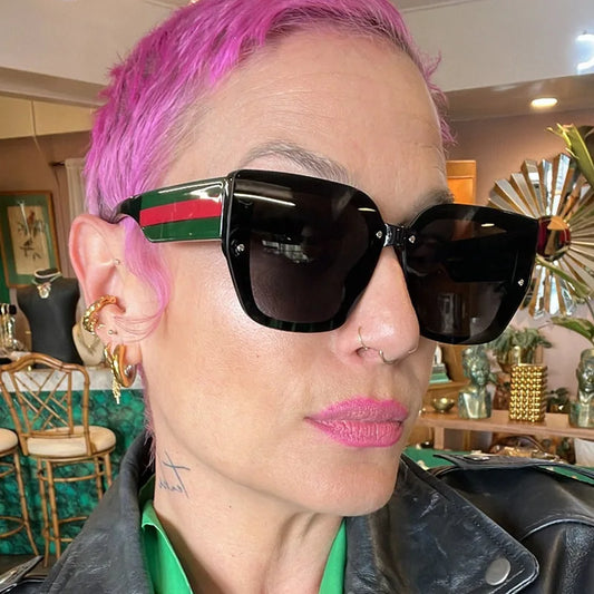 Large Frame Women Sunglasses Plastic Polygonal Brand Style Square Feature Vintage Retro Sun Glasses Men Oversized Eyewear UV400