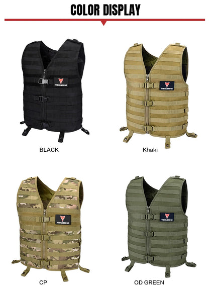 Military Tactical Molle Vest Airsoft Lightweight Gear Load Carrier Vest Camouflage CS Wargame Hunting Adjustable Waistcoat