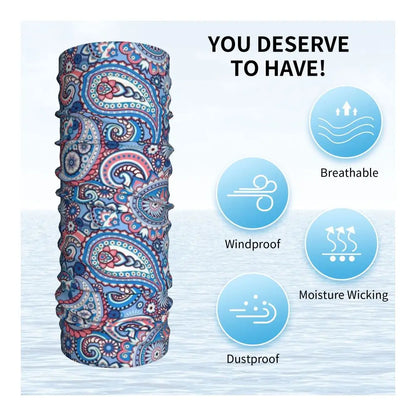 Custom Black Bandana Pattern Bandana Neck Gaiter for Hiking Cycling Women Men Wrap Scarf Paisley Style Headband Warmer