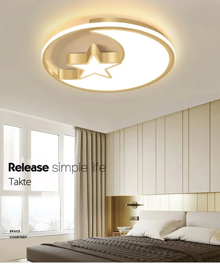 Modern LED Ceiling Light Minimalist Bedroom Lamp Home Decor Ceiling Chandelier Children's Room Lustre Living Room Lights Fixture