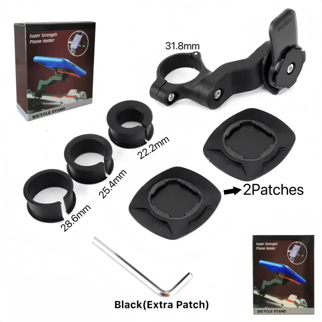 Standes Motorcycle Bike Phone Holder 360° Rotatable Detachable Mount for Delivery Navigation Self Lock Anti-shake Phone Holder