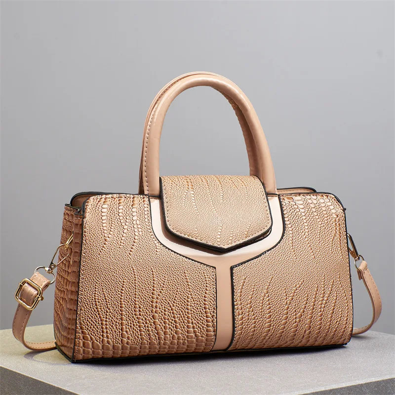 Fashion Crocodile Pattern Women's Handbag Large Capacity Classic Shoulder Bag Casual Crossbody Bag Urban Commuting Tote Bag