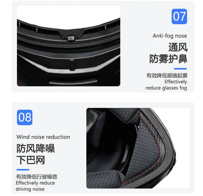 Motorcycle helmet, men's and women's dual lens full face helmet, motorcycle sports car, all season full face helmet