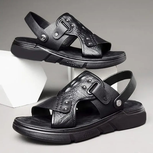 Men's Big Size Sandals Summer Classic Roman Slippers Comfortable Beach Outdoor Walking Shoes  Breathable Casual Slides