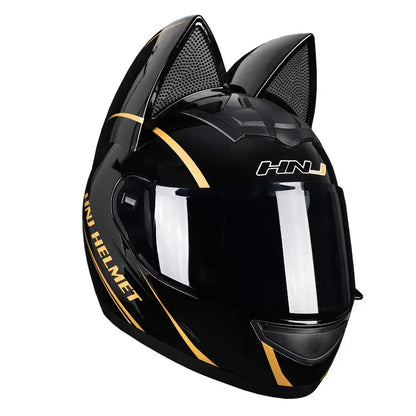 KEMITOUR Full Face Motorcycle Helmet DOT Certification Cat Ear Safety Moto Helmet For Women Men Breathable Gift For Girlfriend